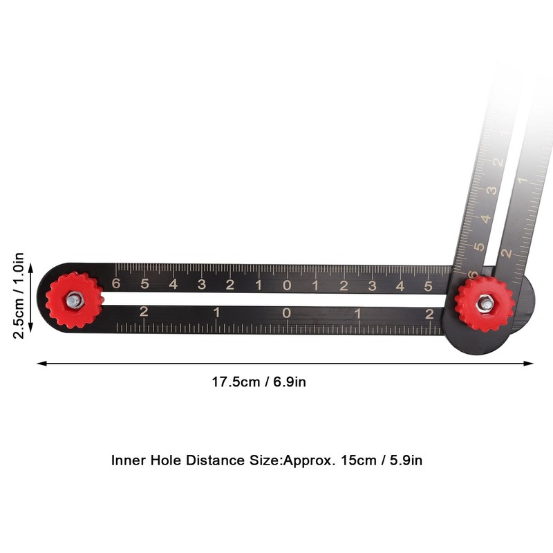 Aluminum Alloy Multi Angle Measuring Ruler Universal Opening Locator Measurement