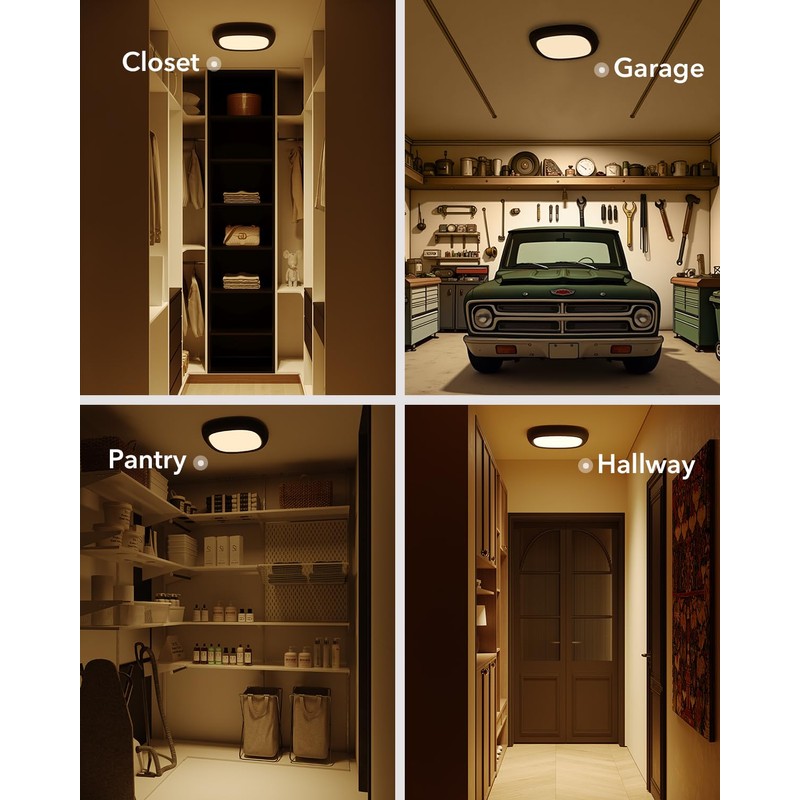Motion Sensor Rechargeable Ceiling Light with Remote, 12000mAh Waterproof Wireless