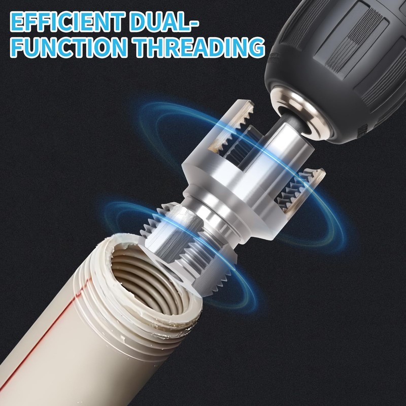 3PCS PVC Pipe Threader Kit for Drill