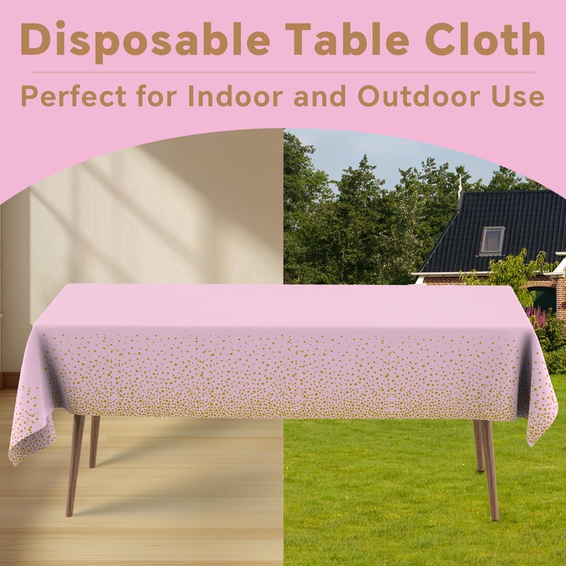 Fantastshop Plastic Tablecloths Disposable - 6 Packs 54 x 108