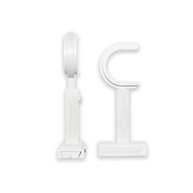 BlastHome™ Luxury Adjustable Curtain Rod Brackets – Premium Quality Heavy Metal Replacement Accessory – Signature Collection, Set of Two – Fits Up to 1 1/4" Diameter Curtain Rods – Brushed White