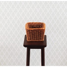 Dollhouse Wicker Style Basket Square 1:12 Scale Miniature Decor Accessories