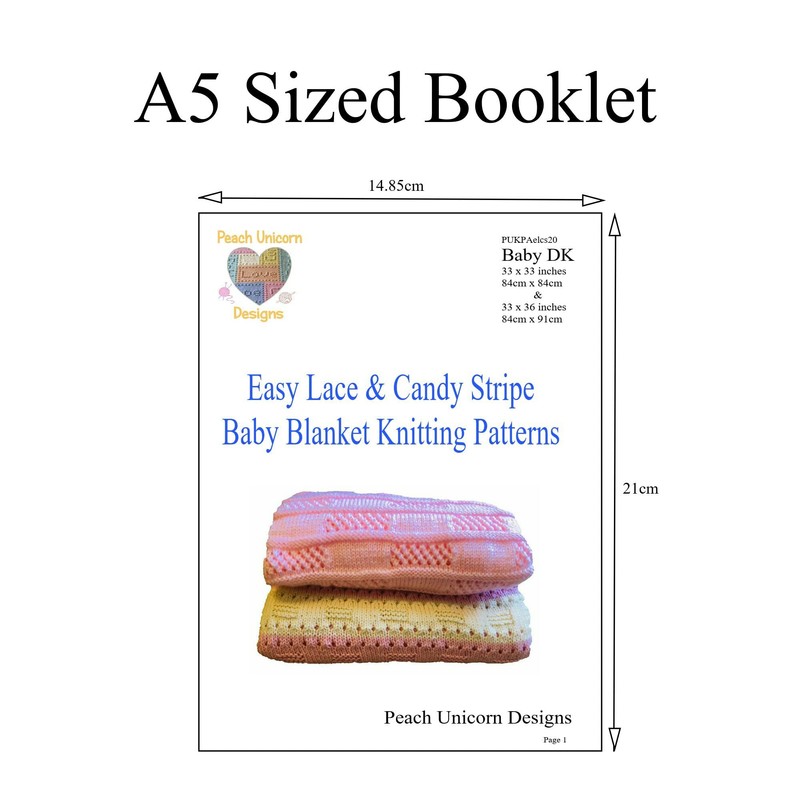 Knitting Patterns for Baby Blankets x 2, Easy Lace &