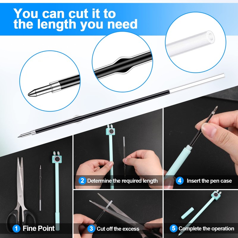 30 Pcs Retractable Pen Refills, 0.7 Retractable Refill, Retractable Pen