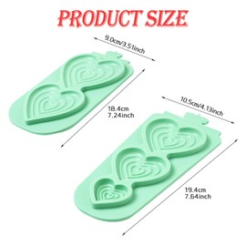 KALAIEN Heart Silicone Mold, 2 Pack Heart Shape Chocolate Molds for Baking, Heart Molds Silicone Shapes for Candy, Gummy, Ice Cube Tray