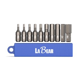 LABEAR - 10-Piece security Hex Head Allen Wrench Screwdriver Bit Set. S2 Steel 1" Metric Tamper Hex Bits for Assembly(H2, H2.5, H2.5, H3, H3, H4, H5, H6, H7, H8)