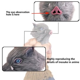 WELLMILLER Inosuke Cosplay Costume Pants Apron Suit Full Set with Inosuke Mask for Adult Men Women (Mask& Pants Skirt, Medium)