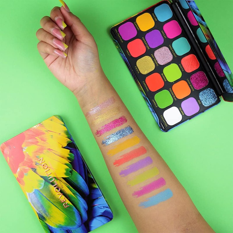 MakeUp Revolution Forever Flawless Bird of Paradise Eyeshadow Palette, 18