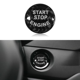 HQRNYP Car Push Start Button Cover, Push to Start Button, Carbon Fiber Car Stop Cover, Automotive Key Ignition Switch Protective Ring Accessories Universal for Most Vehicle (Black)