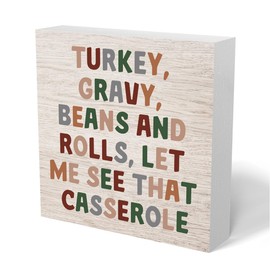 Vintage Fall Wooden Box Sign Funny Fall Decor Desk Decor Thanksgiving Fall Decorations for Home Farmhouse Kitchen Table Bookshelf Rustic Plaque Block Sign Decorative Thanksgiving Autumn Decor