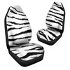 Howilath White Tiger Stripes Pattern Universal Car Front Seat Covers