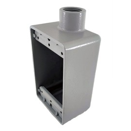 Mml&Go caja conexión eléctrica FS, 1 salida de ½ pulgada, resistente a la intemperie con 1 agujero de 0.5 pulgada, para 1 modulo ya sea contacto o apagador, montaje de sobreponer. Certificación UL.
