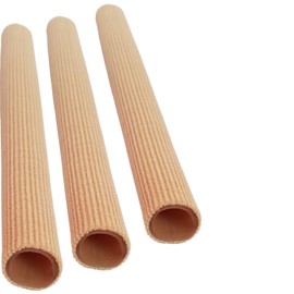 Chiroplax Toe Tubes Sleeves Protectors Cushions Fabric & Gel Lining Finger Toe Separator Tubing for Bunion Hammer Toe Callus Corn Blister (3 Pack, Medium)