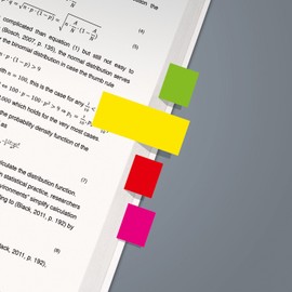 Sigel HN655 Index Page Markers, orange/yellow/red/green/pink, 200 strips