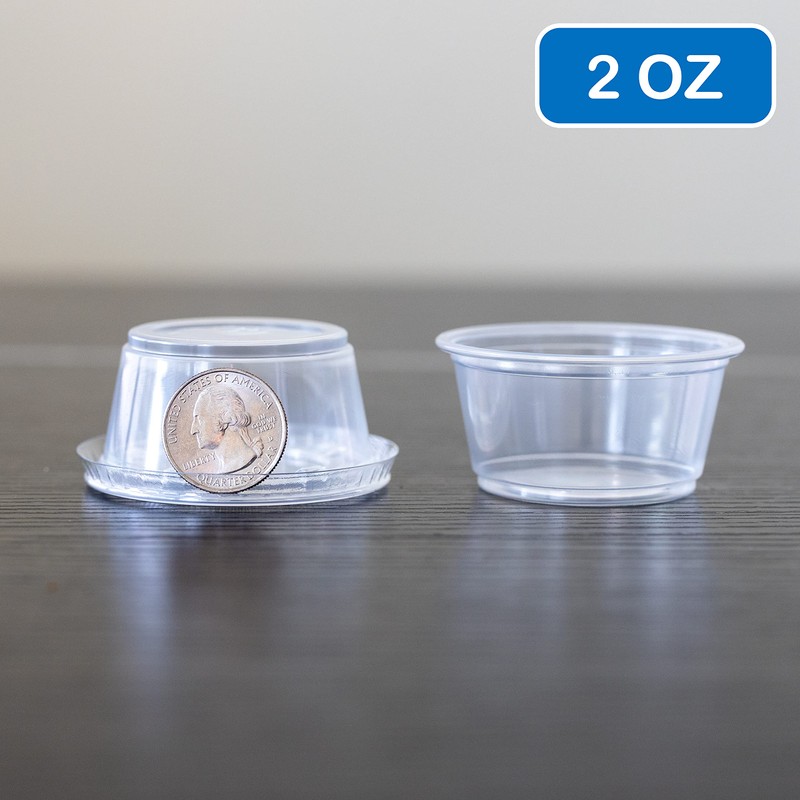 EDI Clear Disposable Plastic Portion Cups with Leakproof Lids |