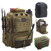 Goture Fishing Backpack with 4 Tackle Boxes,45L 600D Tackle Backpack