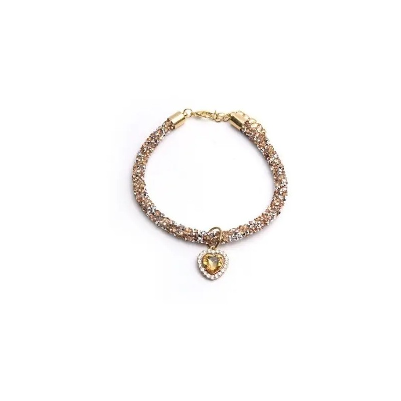 Collar De Lujo Con Colgante De Cristal De Corazón Perro