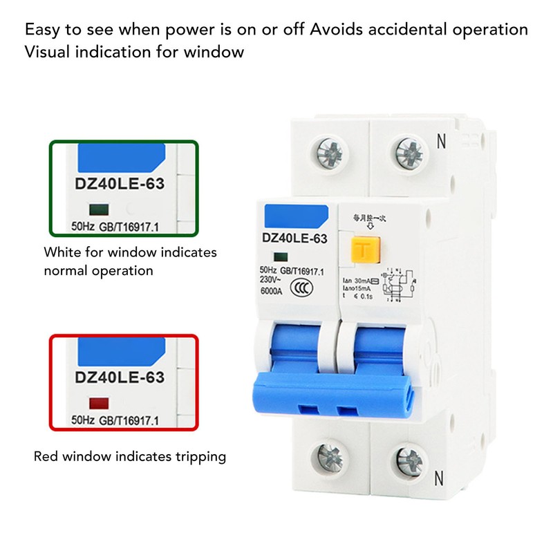 Miniature Circuit Breaker 1P Plus N Rail Mounting Double Handle