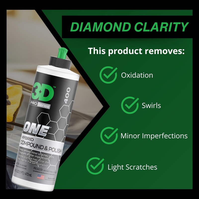 3D One Car Scratch & Swirl Remover Hybrid Rubbing Compound