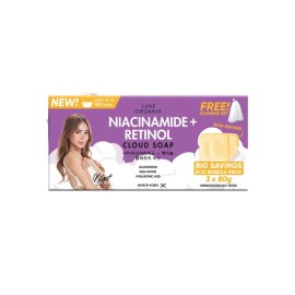 Luxe Organix Niacinamide + Retinol Cloud Soap 3x 80g (Eco Bundle Pack)