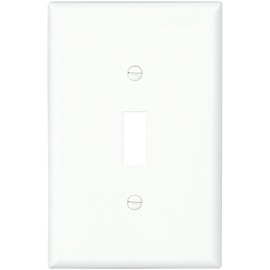 Eaton PJ1W Mid-Size Polycarbonate 1-Gang Toggle Switch Wallplate, White