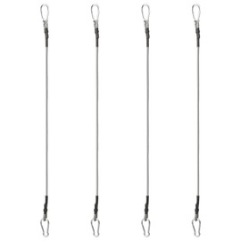 LOPOO Weather-Resistant Ropes with Carabiner Set for Easy Setup - 4 Pieces, Black and Silver