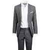 Black n Bianco Boys Signature Slim Suit in Dark Grey