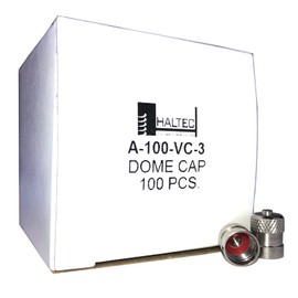 Haltec Pack of 100 Metal Dome Type Valve Caps with Inner Seals for Added Safety. A-100-VC-3 (100 Pack)