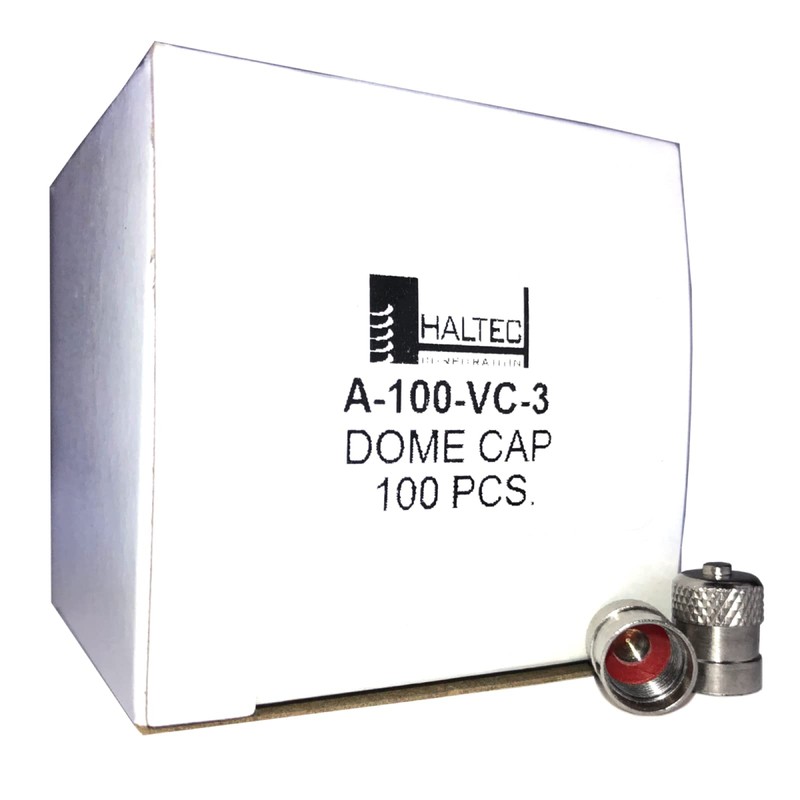 Haltec Pack of 100 Metal Dome Type Valve Caps with