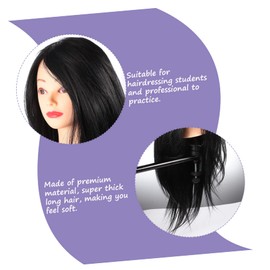 OHPHCALL Hair Practicing Head Mannequin for Hairdressing Students Training with Thick Long Hair for Braiding and Styling Cosmetology Tool for Professional Use
