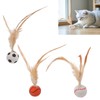 Chaofatchoy Interactive Cat Feather Ball Toy Set - 3pcs Bouncy