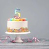 Unique Vibrant Rainbow Border Number 5" Birthday Candle - Multicolored