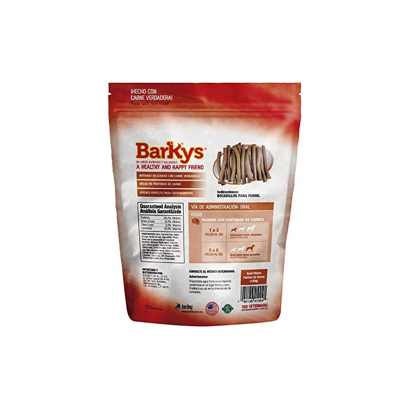 Barkys 80136100614 Jerky Sticks Palitos de Carne 1 kg, 1