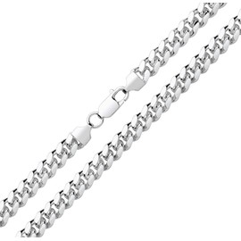Old English Jewellers Sterling Silver CUBAN Curb Chain 18 20 22 24 26 30 inch - SOLID 925 SILVER - UK HALLMARKED (18)