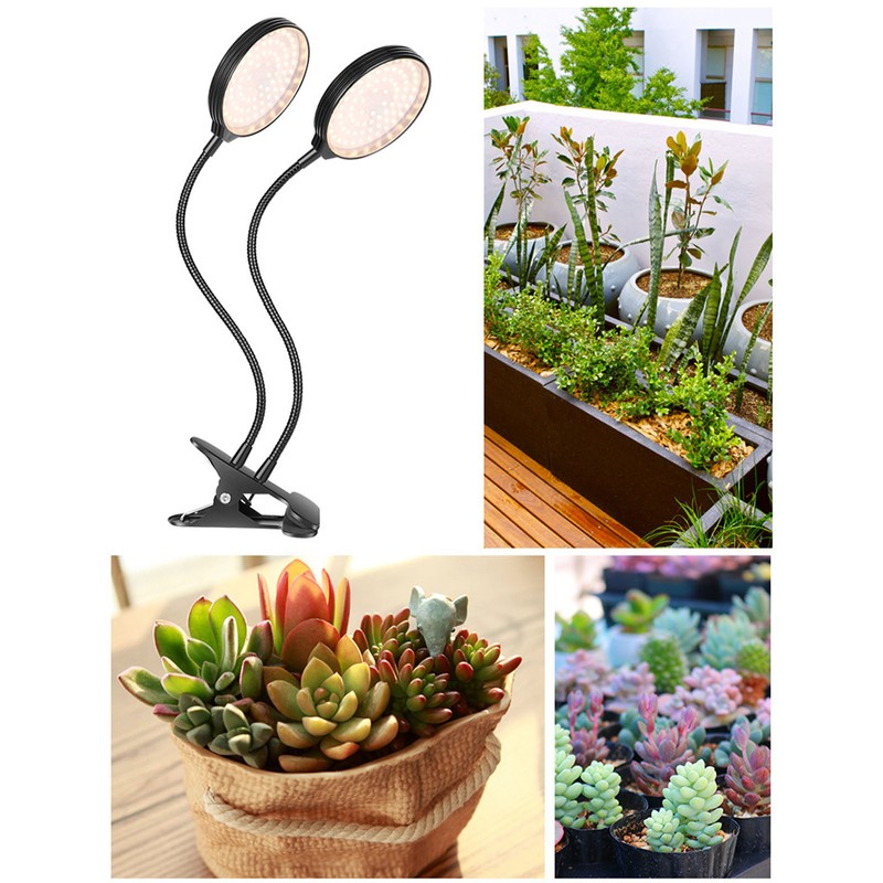 Plant Grow Light Timing 5 Dimmable Levels Waterproof Dual Head