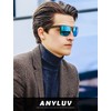 ANYLUV Mens Sunglasses Polarized Upgraded Carbon Fiber Temple Sun Glasses