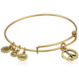 Alex and Ani Bangle Bar "World Peace" Rafaelian Gold-Tone Expandable Bracelet