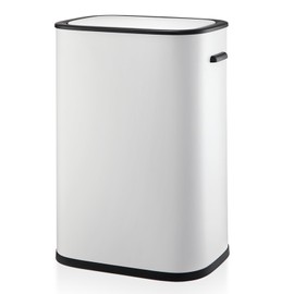 Takywep 13 Gallon Automatic Sensor Kitchen Trash Can, Kitchen Trash Can with Lid, Sensor-Activated Lid Garbage Bin Without Inner Bucket for Home, Office, Battery not Included, White