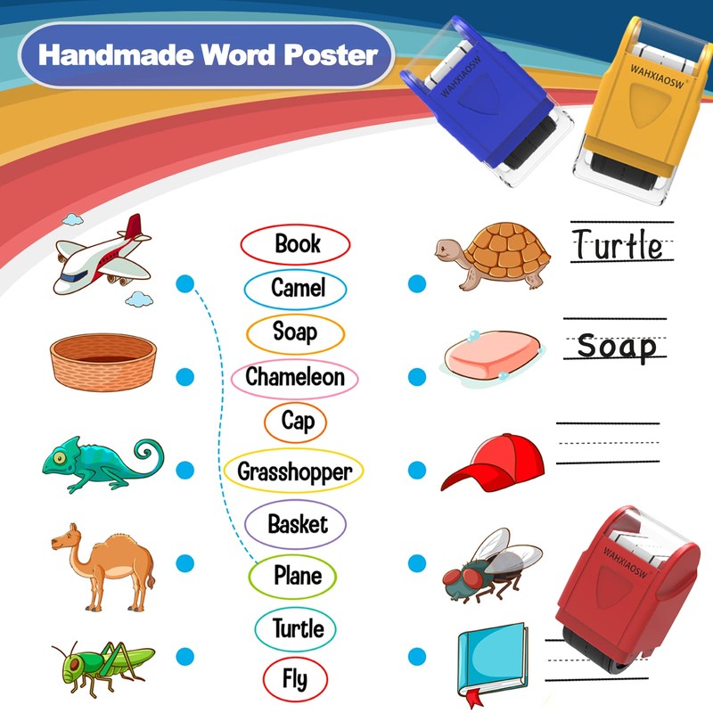 Handwriting Lines Stamp Roller Self-Inking Line Rolling Stamps Handwriting Practice