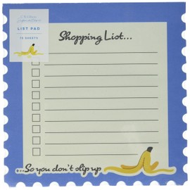 C.R. Gibson CM24-25450 Bunch of Bananas Shopping List Pad with 75 Sheets, 7" W x 7" H, Multicolor