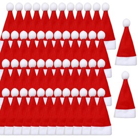 AstarFavor 50 pieces small Christmas hat, Christmas cutlery holder, small Santa hat, Santa Claus cutlery bag, Christmas decoration
