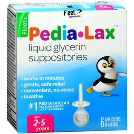 Fleet Pedia-Lax Liquid Glycerin Suppositories 6 Each (Pack of 12)