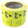 ESD Caution Labels, Yellow, 75 x 38 mm, Pre-Printed Labels,