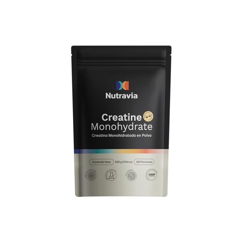 Creatina Monohidratada Pre Entreno para Mujer y Hombre - NUTRAVIA