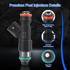 Fuel Injectors for 5.3L V8 for Chevy Silverado Suburban Avalanche Tahoe 2007-2009, Express 2008-2009, for GMC Yukon Sierra 1500 2007-2009 Replace 12594512 2172436 4Holes Set of 8