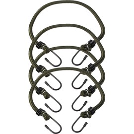 Savage Island 4 pack Heavy Duty Elastic Military Bungee Cords Olive Green