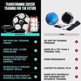 SenseBall Soccer Ball - Training Gear for Kids & Adults - Improve Skills & Control with 50 Video Exercises & Personal Soccer Coach App
