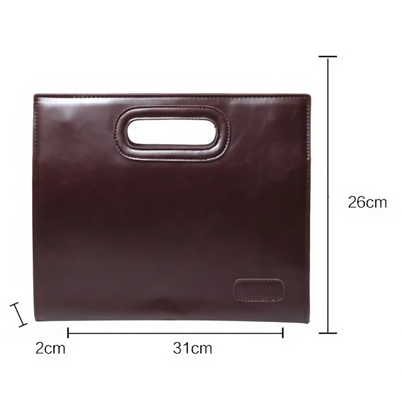 Rubitas Men's 2nd Bag, Clutch, Handheld, Back, Casual, Business, Leather,