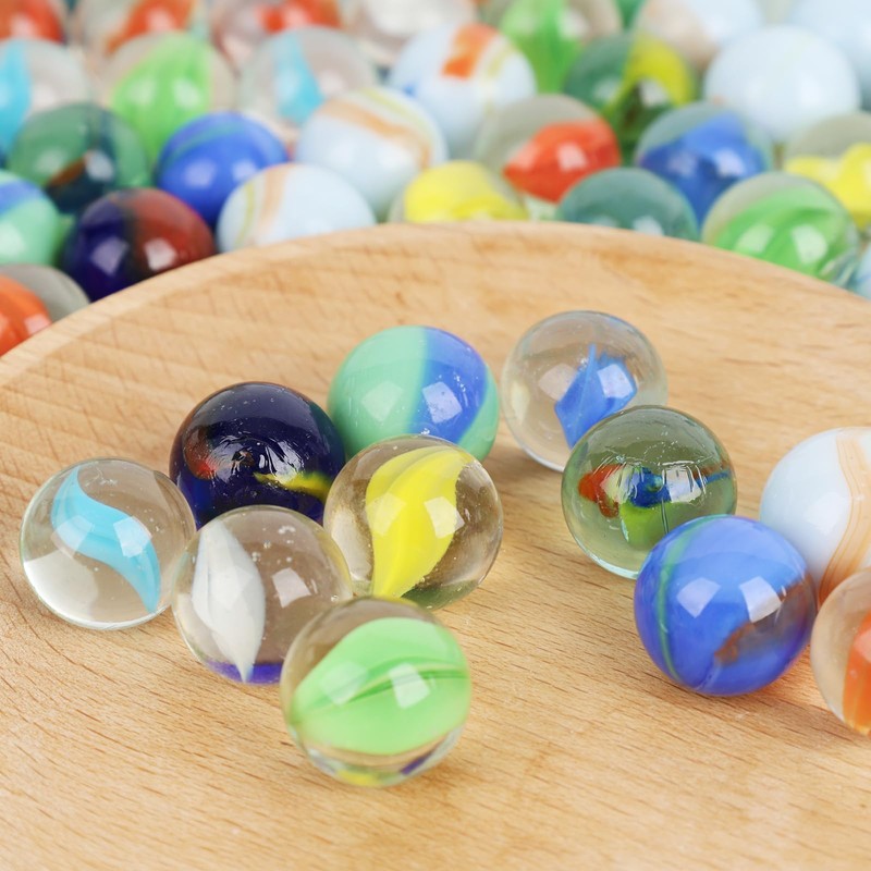 3 otters 110PCS Glass Marbles Bulk, 0.63inch Marbles Bulk Assorted