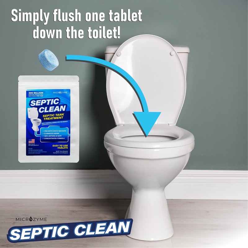 Microzyme SEPTIC CLEAN Tablets | Septic Tank Cleaner with Bacteria